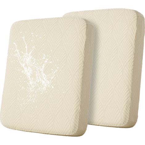 Housse canapé intégrale universelle neuve, jacquard imperméable, blanc cassé, pour la maison (1/5)