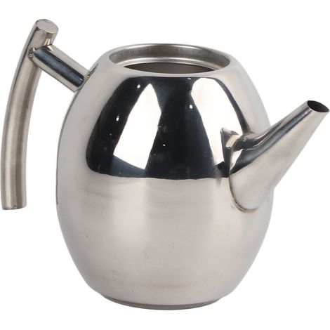 Théière, cafetière et bouilloire en acier inoxydable avec filtre, grande capacité (1 litre) (1/5)
