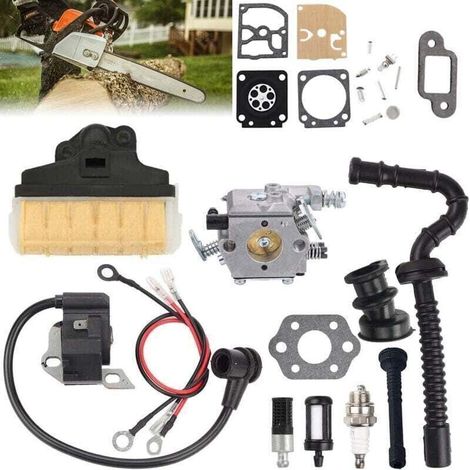 Carburateur - Para Motosierra MS210 MS230 MS250 021 023 025 - Reemplazo Directo WT286 - Kit Revisión Completo con Filtro Aire 1123 160 1650 Bobina Encendido Tubo Combustible - 1 Unidad