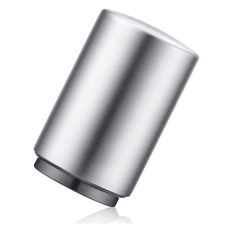 Ouvre-bouteilles de bière argentés haut de gamme, lot de 2. Acier inoxydable, ouverture automatique par simple pression, sans dommage et rapide. Petit et portable. (1/3)
