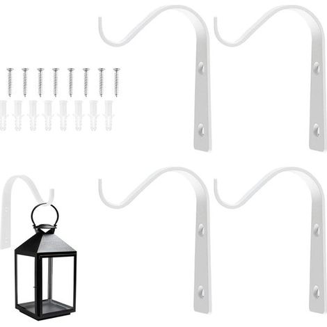 JGS Blumenhänger Wandhaken Weiß 4 Stück Pflanzenhaken für Blumen Wandhalterung für Pflanzenampeln (1/5)