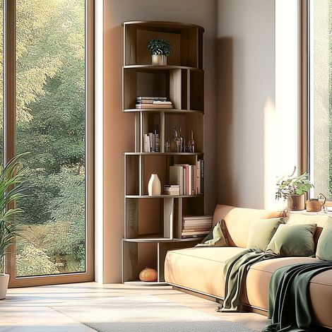 ROMY - Bibliothèque artistique en bois de mindi (1/5)