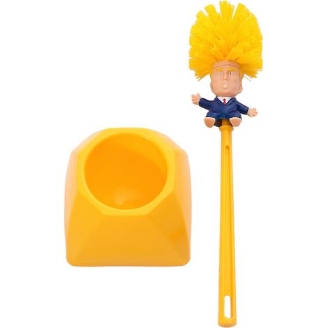 Tragbares Doppel-Toiletten-Handbürsten-Set mit Halterung (01) (1/5)