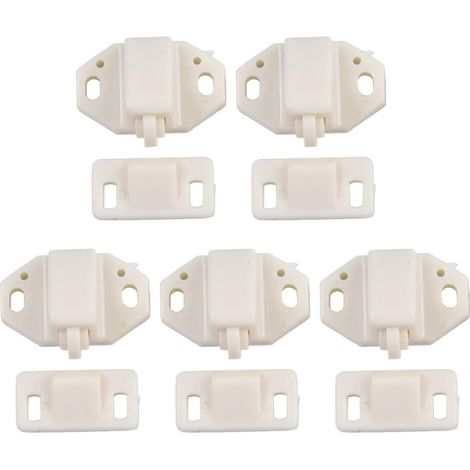 Lot de 5 loquets de porte avec rouleau ABS (1/5)