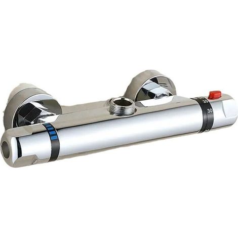 Wandmontierter thermostatischer Duschmischer, verchromter Badmischer, Badezimmermischer (Kupferkörper) (1/4)