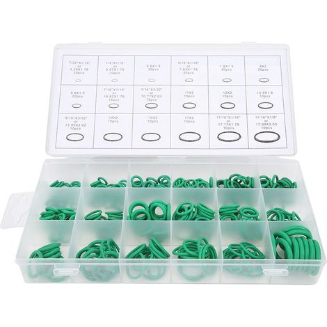 Kit d'assortiment de joints de compresseur de climatisation de voiture, 270 pièces, 18 tailles, joint vert pour robinet d'eau (1/5)