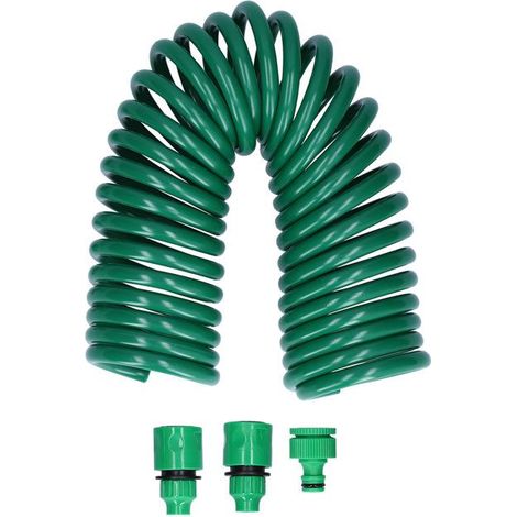 Tuyau d'arrosage enroulé de 7,5 mètres, tuyau d'arrosage extensible, raccord pour tête d'arrosage, accessoires d'irrigation de jardin (1/5)