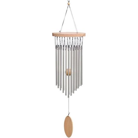 Bardusch - Carillon à Vent Extérieur en Bois, 22 Tubes Carillons Décoratifs d'Extérieur Zen pour Jardin, Décorations Suspendues avec Crochet pour Cour, Terrasse, Porte d'entrée & Passage de Magasin (1/4)