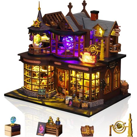 DIY Kit de Maison Miniature pour Adultes, Maison du Trésor Avec Éclairage LED & Mini-Meubles, Kit Créatif Déco Intemporelle, Cadeau Original Pour Noël, Anniversaire & Fête des Mères (1/5)