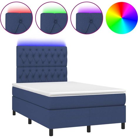 Maison Exclusive - Letto a Molle con Materasso e LED Blu 120x200cm in Tessuto (1/5)