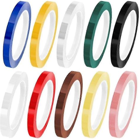 Ruban adhésif coloré pour instruments de stérilisation, 10 rouleaux, 66 mètres de long (1/4)