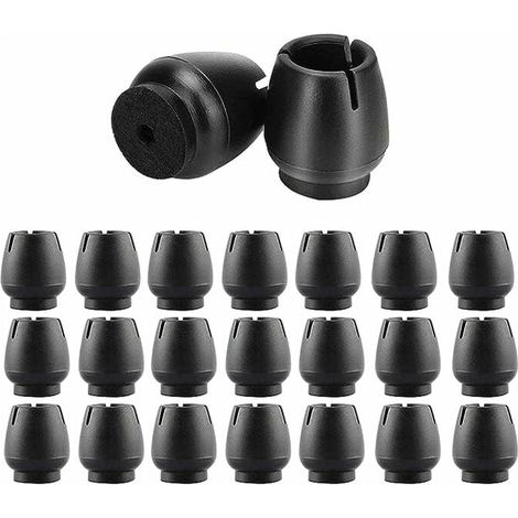 Protection Pied de Chaise - Embout Antidérapant en Caoutchouc et Feutre - Pour Pieds Ronds de Chaises et Meubles - Diamètre 12 à 16 mm - Lot de 32 Pièces