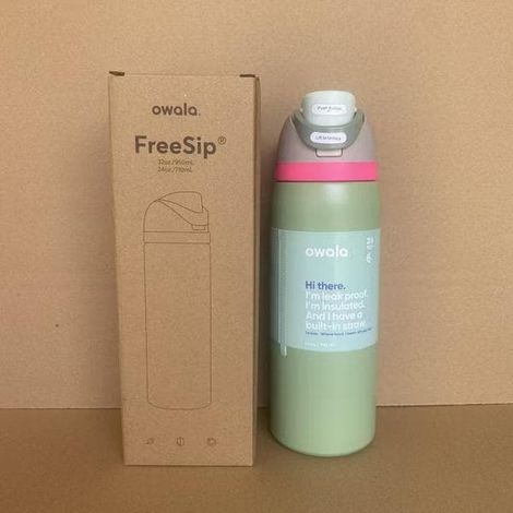 Bouteille d'eau isotherme Owala FreeSip en acier inoxydable avec paille, idéale pour le sport, les voyages et l'école, sans BPA, 7 (1/4)
