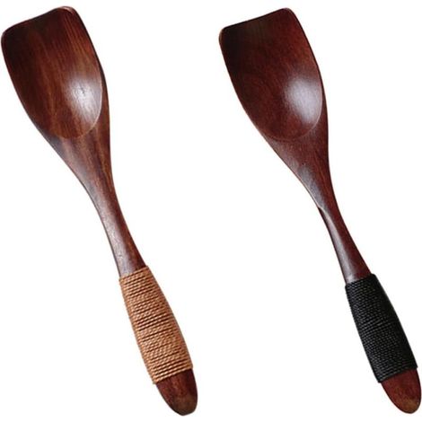 VOSAREA Set mit 2 Eiskugelportionierern aus Holz, japanischer Stil, braun (1/5)