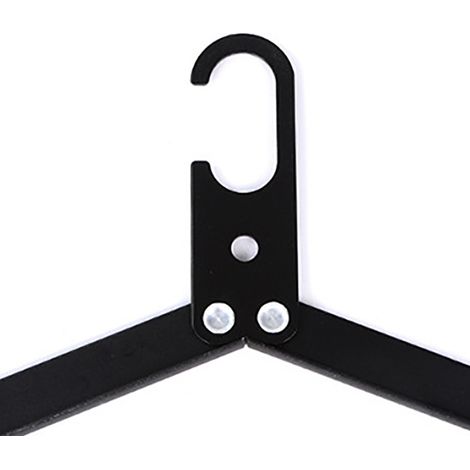 Reisekleiderbügel, faltbar, aus hochfester und leichter Aluminiumlegierung, schwarz Tirp, tragbarer Faltkleiderbügel für den Heimgebrauch. (1/4)