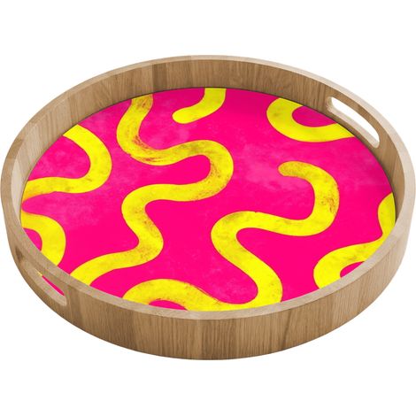 BANDEJA Línea - Amarillo - Abstracto 40x40 cm