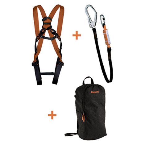 Imbragatura e cordino kit anticaduta basic completo di zainetto