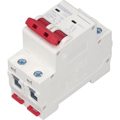 Disjoncteur bipolaire DC 1000V 25A pour rail DIN, capacité de coupure 6000A, sécurité électrique (1/5)