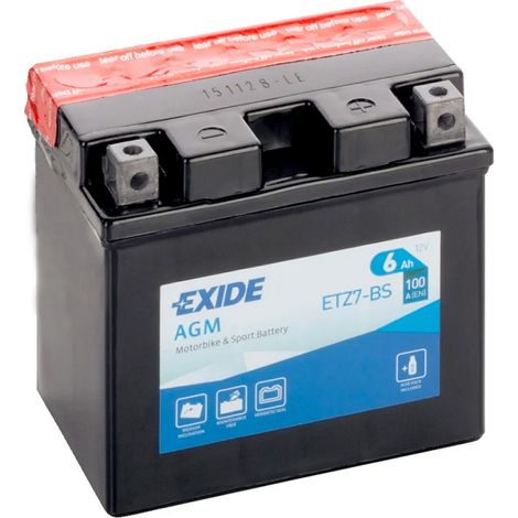Batterie moto Exide ETZ7-BS YTZ7-BS 12v 6ah 100A (1/2)
