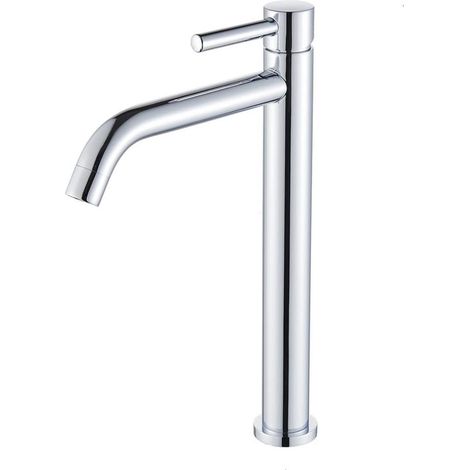 Waschtischarmatur Hoch mit 190mm Auslaufhöhe, Einhebelmischer, Chrom, Messing, Wassersparend (1/5)