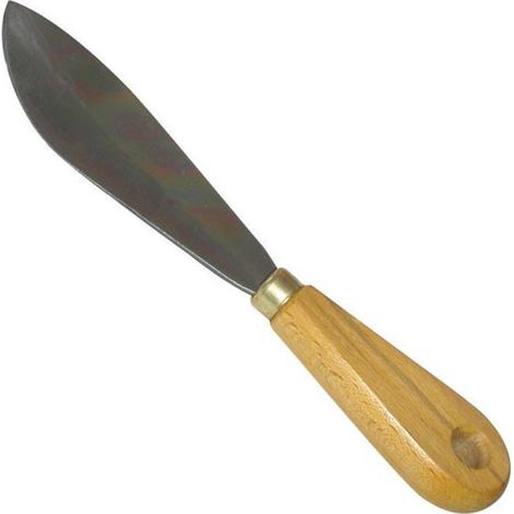 Savy Couteau à mastiquer Feuille laurier bois métal (1/2)
