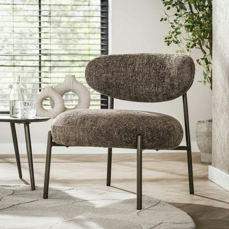 Fauteuil de salon confortable – tissu chenille brun CREEK (1/5)
