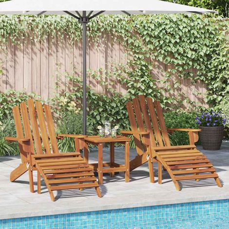 vidaXL Chaises Adirondack de jardin repose-pieds lot de 2 Bois acacia (1/5)