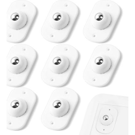Mini-Lenkrollen zum Selbstkleben, 8 Stück weiße 360°-Rollen für Kleinmöbel, selbstklebende kleine Kugellagerrollen für Mülleimer, Aufbewahrungsboxen, Haushaltsgeräte (1/5)