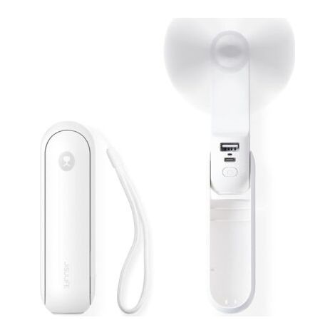 BUNTHAUS PA Aiperq Ventilateur de Poche, Mini Ventilateur à Main Portable, à Piles Rechargeables par USB [14-21 heures], Ventilateur Personnel Pliable et Silencieux Avec Batterie Externe, Lampe de Poc (1/5)
