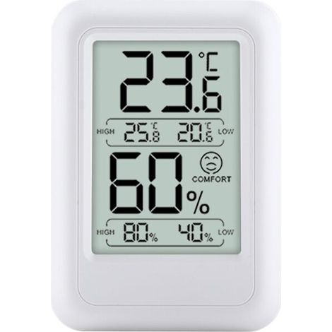Hygromètre Numérique, Thermomètre D'Intérieur, Thermomètre D'Ambiance et Hygromètre avec Moniteur de Température pour Bureau et école (1/2)