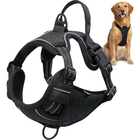 Arnés para perros, arnés antitirones, arnés antitirones para perros con diseño fácil de poner y quitar - transpirable y reforzado - adecuado para paseos cortos (S) (1/5)