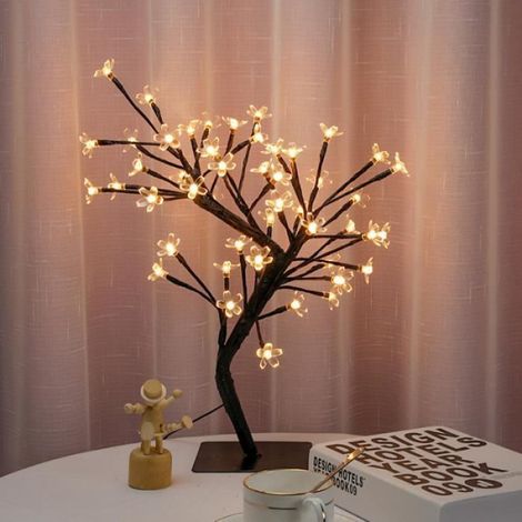 Lampe De Table - Arbre Fleur De Pêcher - 36 LED - Blanc Chaud - 40 Cm (1/4)