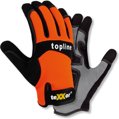 teXXor® topline Kunstleder-Handschuhe IRVINE, SB-Verpackung, Orange/Schwarz/Grau (1/4)