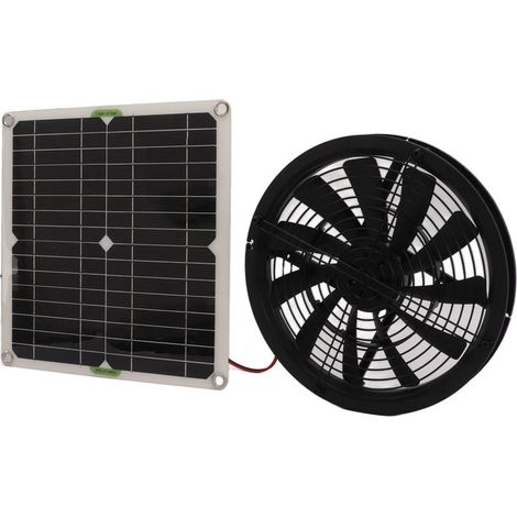Solarpanel-Lüfter 100 W Solarpanel-betriebener Lüfter 10-Zoll-Durchmesser Ventilator für Wohnmobile, Yachten, Gewächshäuser, Badezimmer Andere Fahrzeuge