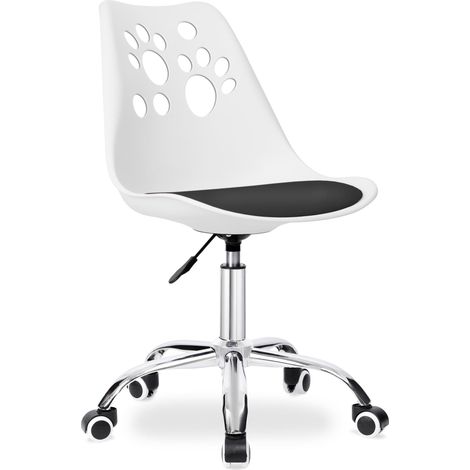 Sedia girevole Grover in bianco e nero (1/5)