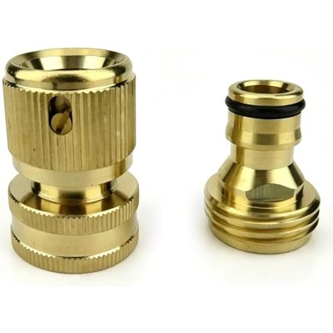Lot de 2 connecteurs pour tuyau d'arrosage, connecteur tuyau adaptateur, connecteurs mâles et femelles, avec 2 rouleaux de ruban d'étanchéité fileté et 2 rondelles, pour jardin, balcon