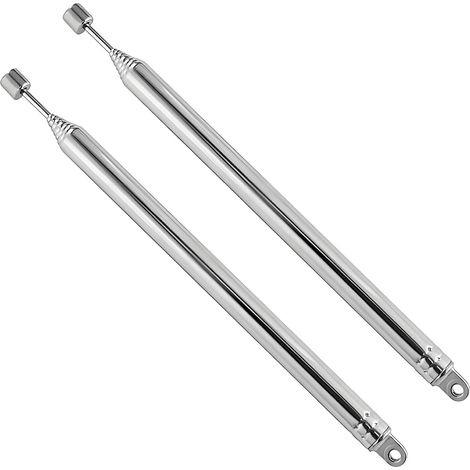 2 PCS Fm Radio Aerial Antenna- DAB Telescopic Portable Antenna Replacement, 75cm 7-Section TV Radio Antenna for DAB AM/FM Stereo Reception