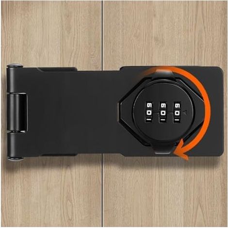 （9.65×4..6×2.6cm）Loquet de Verrouillage à Combinaison, Verrou de Porte à Code, Moraillon de Verrouillage en Métal, Imperméable Verrou à Combinaison à 3 Chiffres avec vis pour Porte Armoires B (1/3)