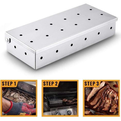Ce fumoir est compatible avec les barbecues à gaz et à charbon. Accessoire de qualité pour le barbecue, il confère un arôme fumé à la viande et au poisson et est donc idéal pour la cuisson en plein ai (1/5)