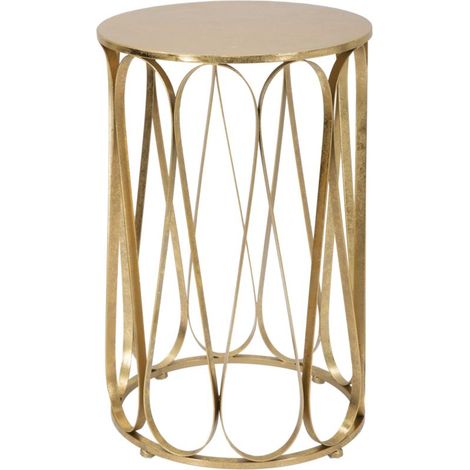Tavolinetto Venice Ø37x58 cm in Ferro Oro