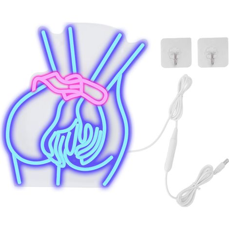 Enseigne au néon pour dame, prise USB à intensité variable, lumière bleue décorative LED pour la maison, fête, Bar, Club (1/5)
