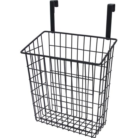 Metall Hängekorb schwarz für Schranktüren - 39 x 25 cm - Schrank Organizer zum Einhängen - Drahtkorb Organizer