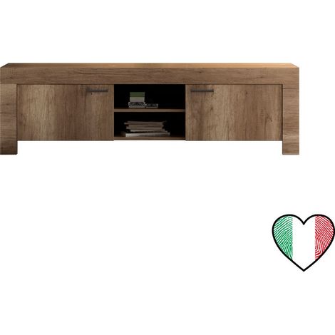 Mobile Porta TV da soggiorno 2 ante in Rovere, 180x53, Made in Italy - Land (1/2)