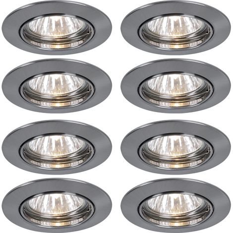8er Set Einbau Leuchten Strahler Spots ALU Ess Zimmer Beleuchtung drehbar silber