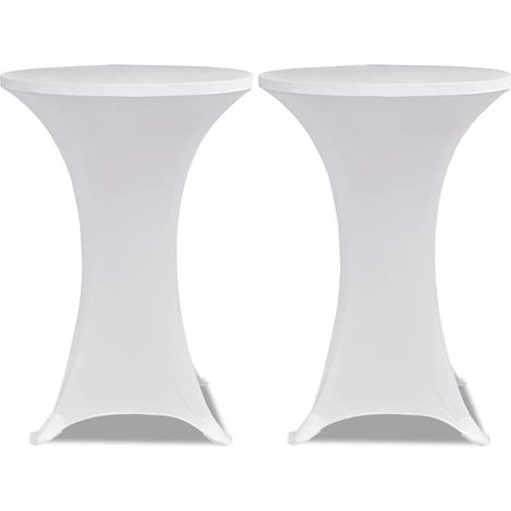 Maison Exclusive - Copritavolo 80 cm Bianco Tessuto elasticizzato 2 pezzi (1/5)