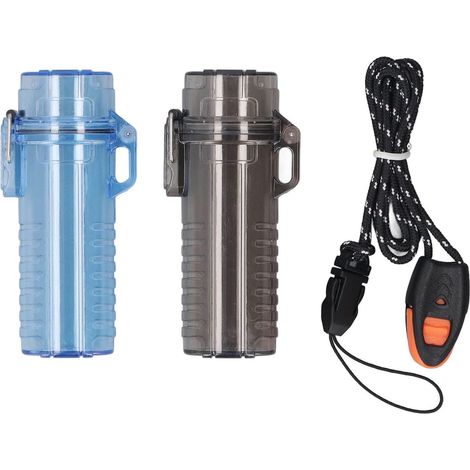 Estuche impermeable para llaves, caja de bolsillo portátil para exteriores, ideal para acampar y viajar (negro y azul)