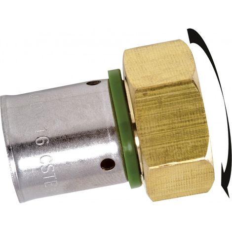 QUICK PLOMBERIE Raccord droit avec écrou libre à sertir laiton F 20 x 27 pour tube en per
