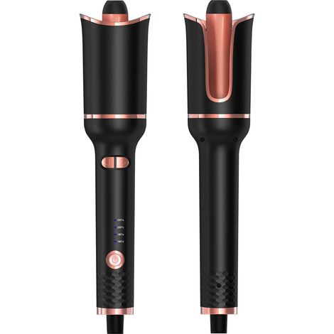 Fer à friser automatique , fer à friser 2,5 cm, fer à friser professionnel avec 4 températures réglables et 3 minuteries, fer à friser rotatif à double tension, fer à friser à arrêt automatique (1/5)