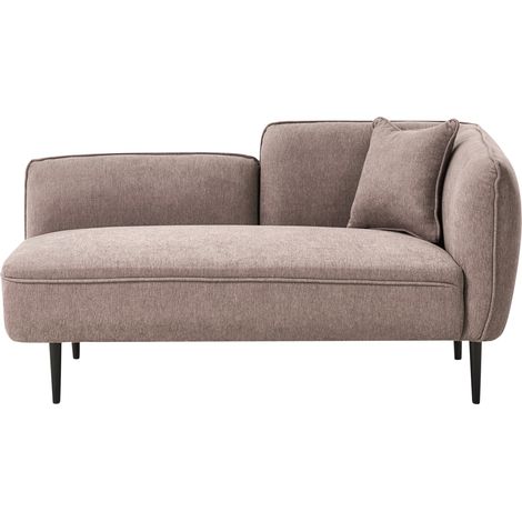 Chaise longue derecho de tela con cojín patas de metal marrón claro Chevannes (1/5)