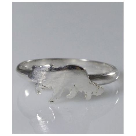 Entire Border Collie Ring in Sterling Silber